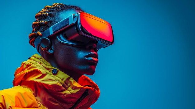 athlete with virtual reality sunglass