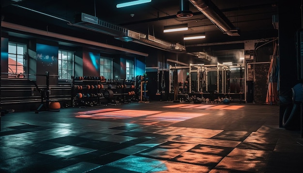 Photo athletes exercising in modern health club gym generated by ai