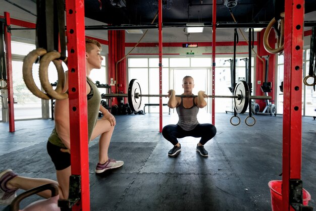 Athletes training in a cross-fit gym