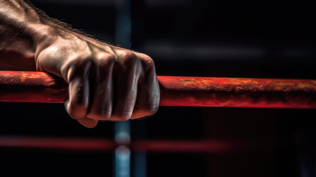 Athletes Triceps Pushing Up On Parallel Bars Generative AI