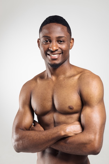 Athletic african american man shirtless