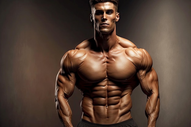 Athletic male figure with abs abdominal muscle