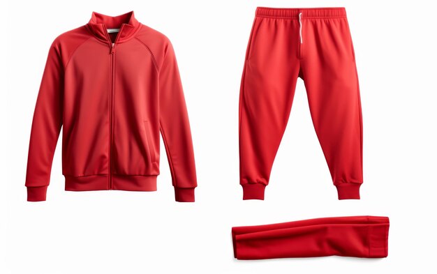 Photo athletic tracksuit set on white background