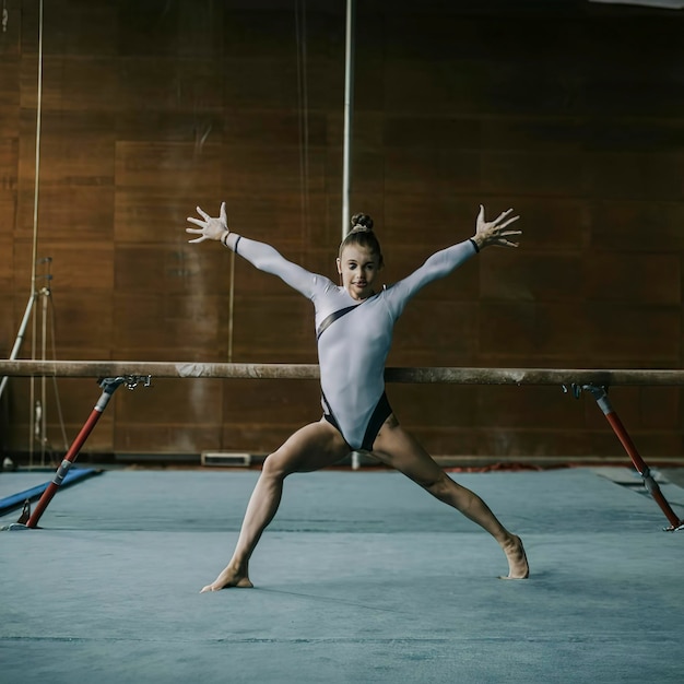 Фото Атлетическая женщина занимается гимнастикой