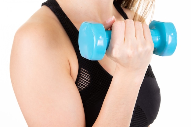 Athletic young woman doing fitness workout 