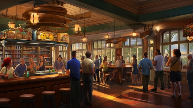 Atlantean Submarine Base Urban Microbreweries Interior Design Rendering Along