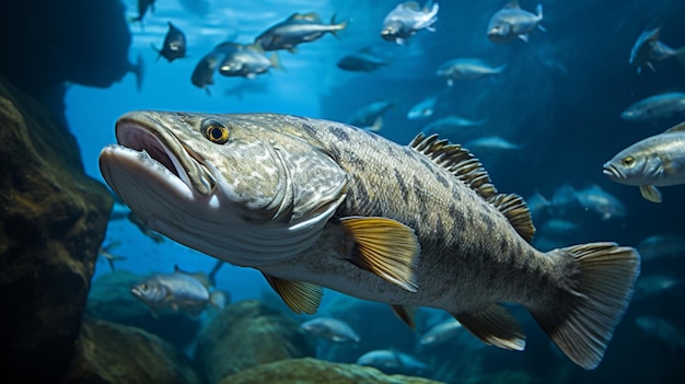 Atlantic cod fish swimming sea underwater photography ai generated image