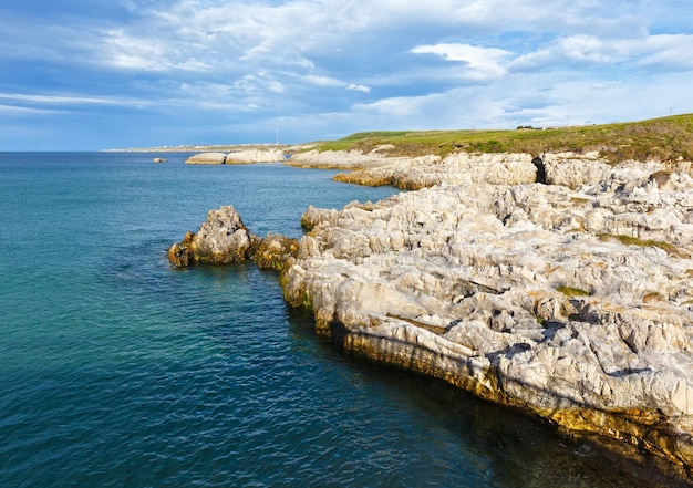 Atlantic Ocean rocky coastline landscape (Spain).