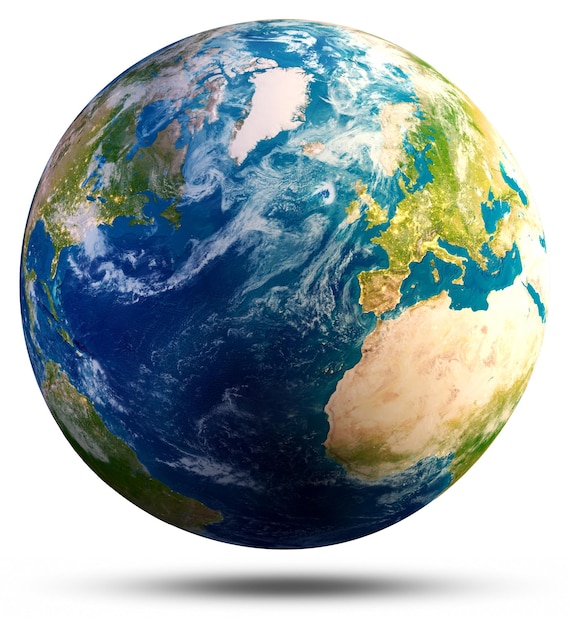 Atlantic Planet Earth Elements of this image furnished by NASA 3d rendering