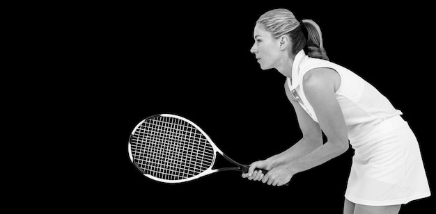 Atleet die tennis speelt met een racket