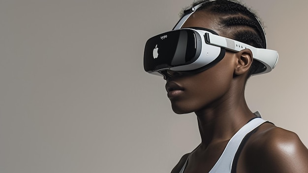 Atleet met een virtual reality zonnebril.