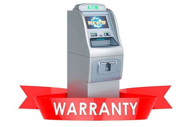 ATM machine warranty concept 3D rendering