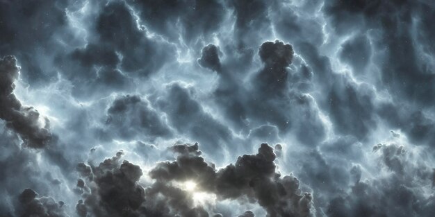 Foto atmosferische gekleurde nevel en heldere sterren in de verre ruimte.