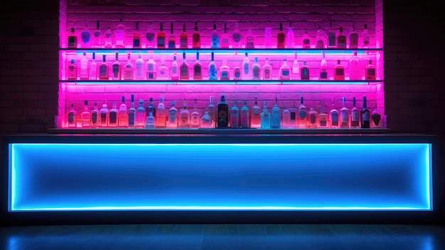 Atmosphere pink blue neon light