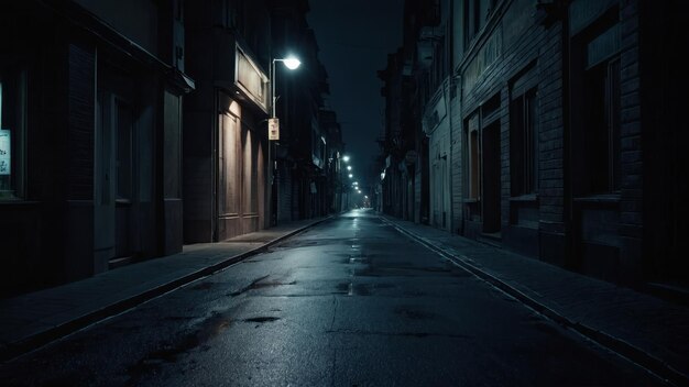 the atmosphere of a street in the city at midnight