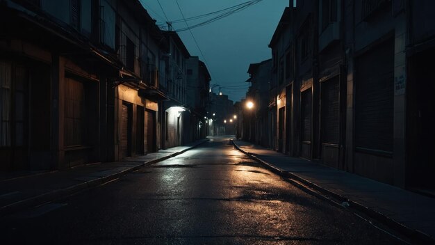 the atmosphere of a street in the city at midnight