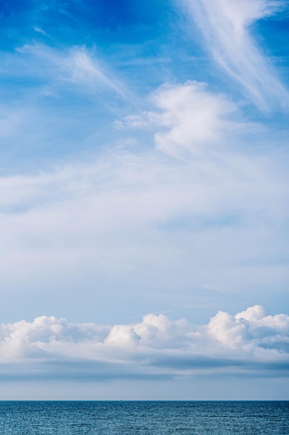 Атмосфера ВЕРТИКАЛЬНАЯ панорама реальное фото красота природа обои Фантастический вид на небо облака кучевые перистые слоисто-море линия горизонта обои дизайн фон как нарисованное сказочное настроение