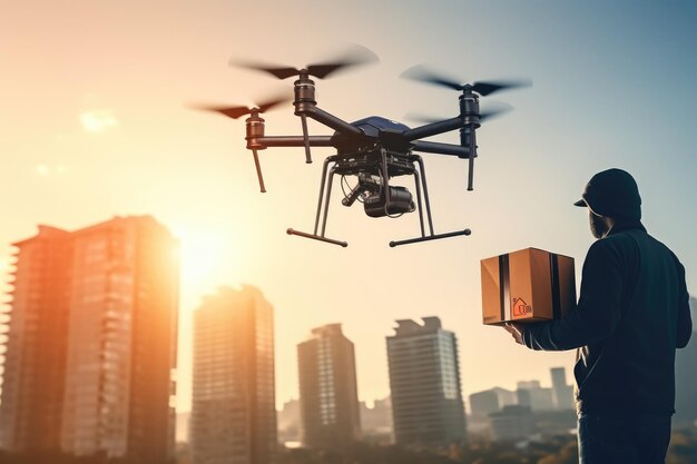Atmospheric process of unmanned drone delivery Generative AI