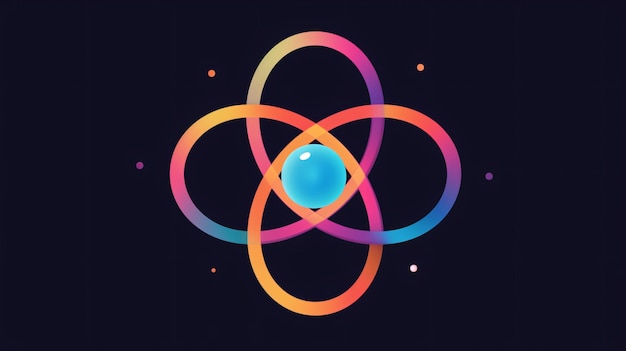 Photo atom icon vector logotype symbol ar