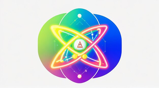 Икона образования атомной науки векторный неоновый цифровой график