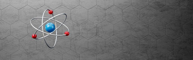 Atom Symbol Structure on Gray Background