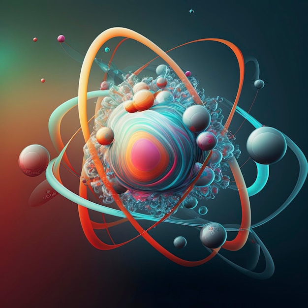 Foto atomaire 3d illustratie