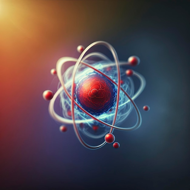 Foto atomaire 3d illustratie