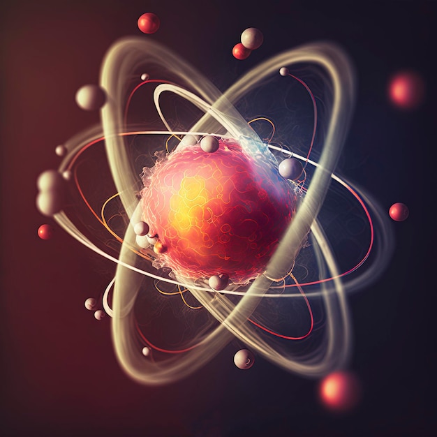 Photo atomic 3d illustration