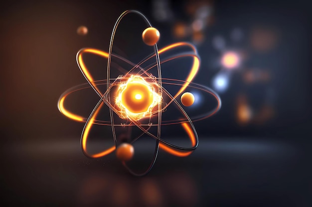 Концепция атомного фона Генеративный дизайн