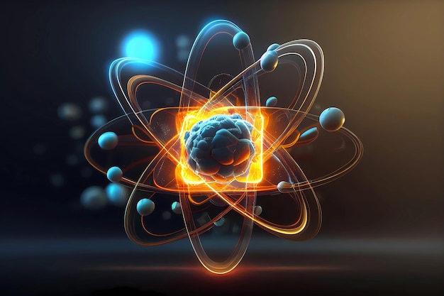 Atomic backdrop science concept Generative ai design