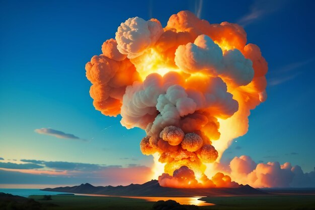 Atomic bomb hydrogen bomb nuclear bomb explosion mushroom cloud shock wave wallpaper background