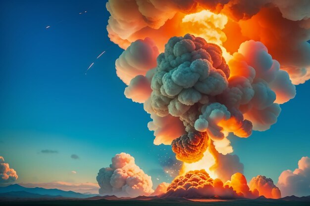 Atomic bomb hydrogen bomb nuclear bomb explosion mushroom cloud shock wave wallpaper background