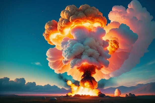 Atomic bomb hydrogen bomb nuclear bomb explosion mushroom cloud shock wave wallpaper background