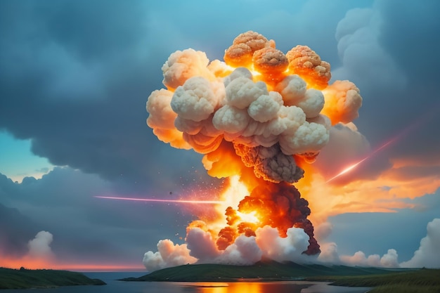 원자폭탄 수소폭탄 핵폭탄 폭발 버섯 구름 충격파 벽지 배경
