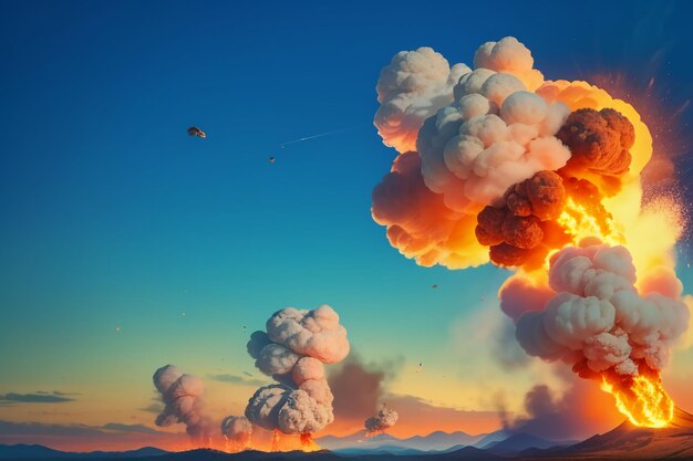 Atomic bomb hydrogen bomb nuclear bomb explosion mushroom cloud shock wave wallpaper background