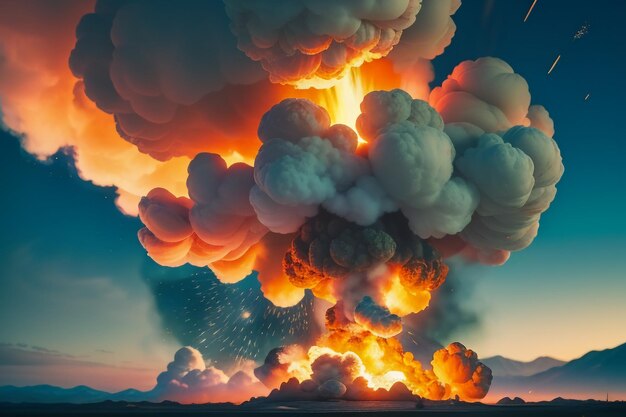 Atomic bomb hydrogen bomb nuclear bomb explosion mushroom cloud shock wave wallpaper background