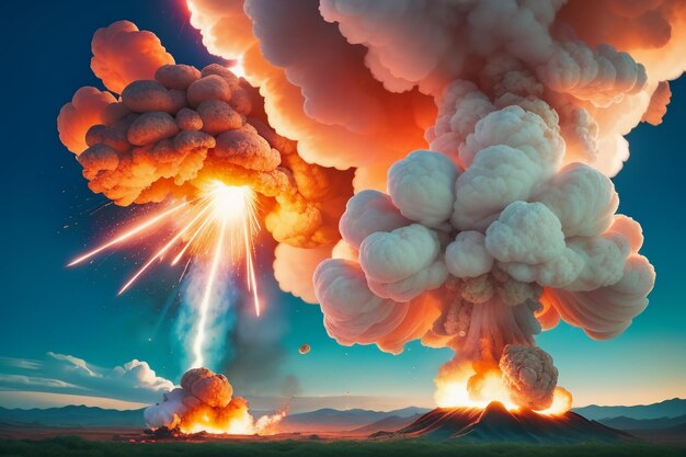 Atomic bomb hydrogen bomb nuclear bomb explosion mushroom cloud shock wave wallpaper background