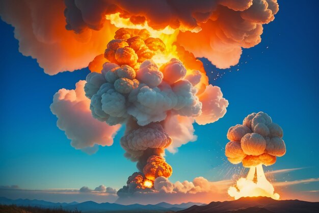 Atomic bomb hydrogen bomb nuclear bomb explosion mushroom cloud shock wave wallpaper background