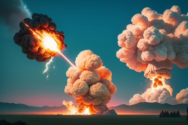 原爆、水爆、核爆弾の爆発、キノコ雲、衝撃波の壁紙の背景