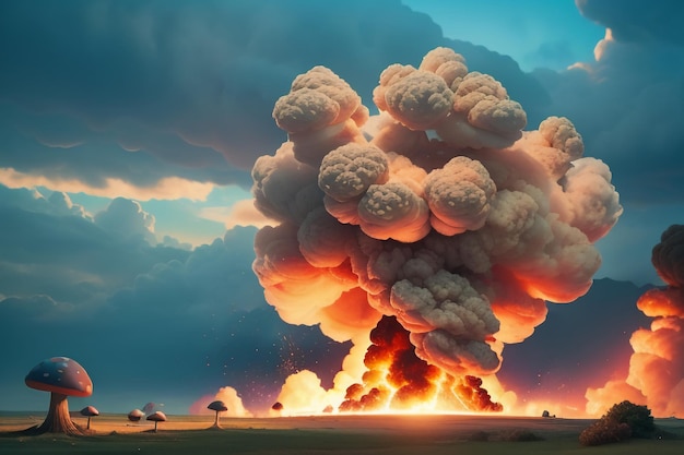 Atomic Bomb Hydrogen Bomb Nuclear Bomb Explosion Mushroom Cloud Shock Wave Wallpaper Background