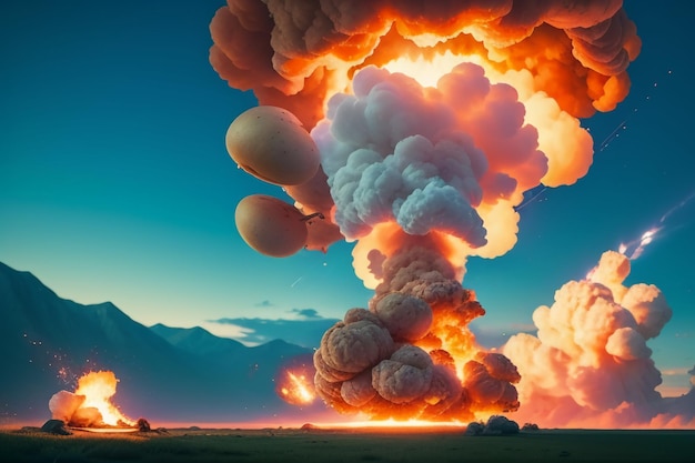 Atomic bomb hydrogen bomb nuclear bomb explosion mushroom cloud shock wave wallpaper background