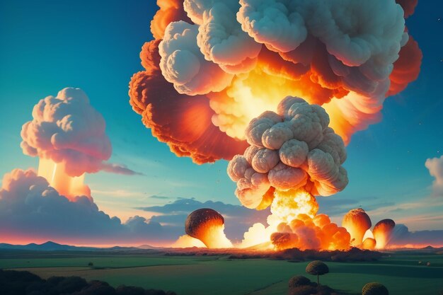 Atomic bomb hydrogen bomb nuclear bomb explosion mushroom cloud shock wave wallpaper background