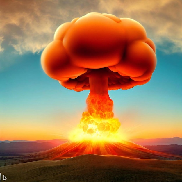 Atomic bomb hydrogen bomb nuclear bomb large explosion mushroom and cloud shock wave wallpaper