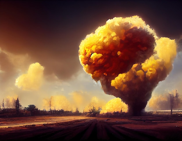 Atomic bomb Symbol of war end of the world Nuclear explosion Catastrophe