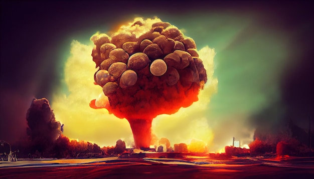 Atomic bomb Symbol of war end of the world Nuclear explosion Catastrophe