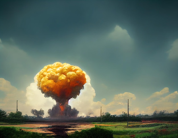 Atomic bomb Symbol of war end of the world Nuclear explosion Catastrophe