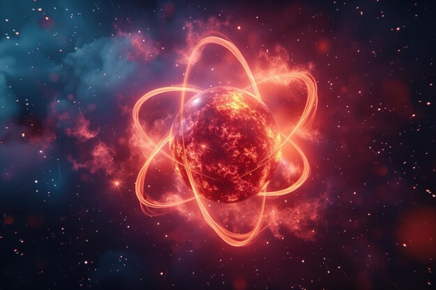 Foto ia generativa di particelle atomiche