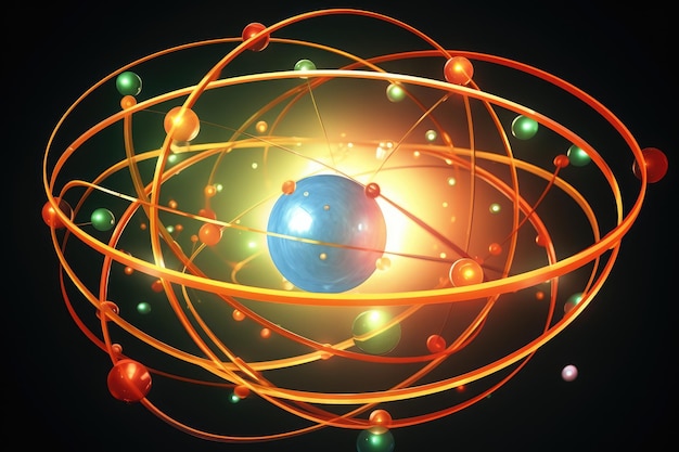 Photo atomic structure quantum physics concept