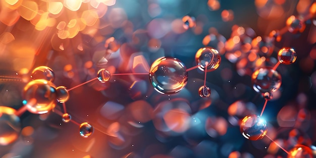 Atoms molecules on abstract background Ai Generated