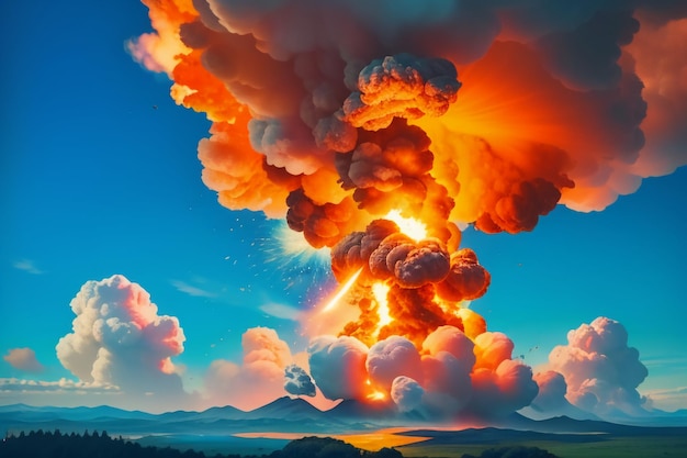 Atoombom Waterstofbom Nucleaire Bom Explosie Paddestoel Wolk Schokgolf Wallpaper Achtergrond